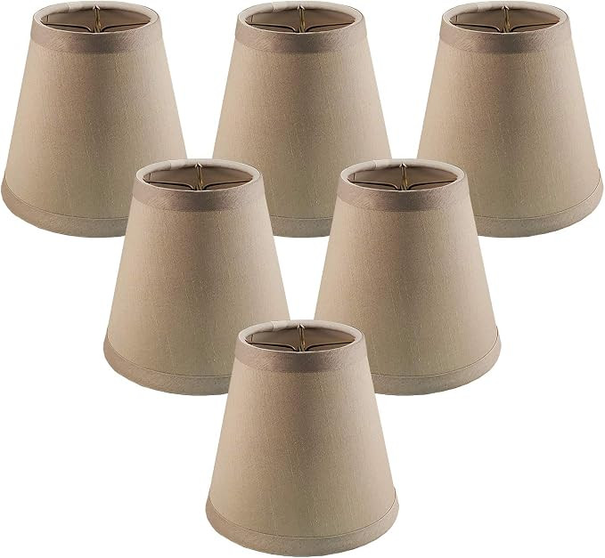 Royal Designs CS-1004-5GR-6 Clip On Empire Chandelier Lamp Shade, 3" x 5" x 4.5", Gray, Set of 6 | Amazon (US)