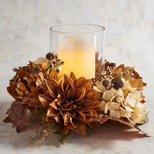 Glittered Hydrangea Hurricane Candle Holder | Pier 1 Imports