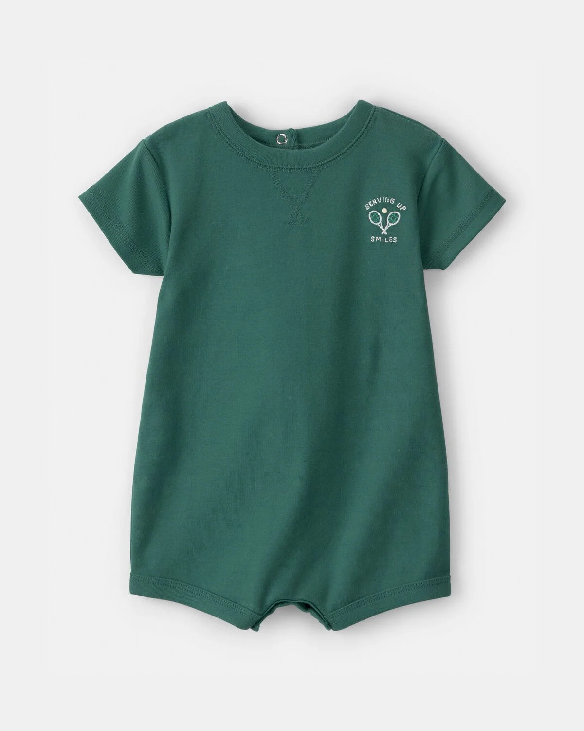 Baby Tennis Short-Sleeve Romper - Green | Carter's Inc