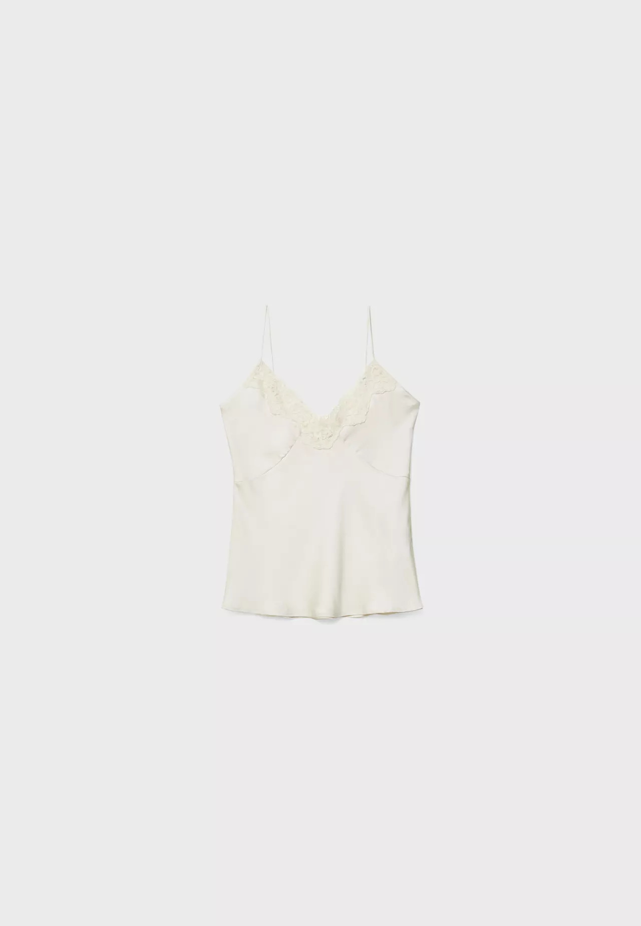 Glossy lace top | Stradivarius (UK)