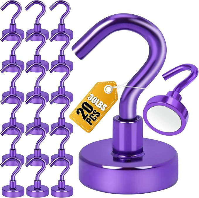 DIYMAG Magnetic Hooks, 30Lbs Strong Heavy Duty Cruise Magnet S-Hook for Classroom, Fridge, Hangin... | Amazon (US)