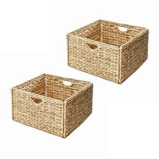 Water Hyacinth Storage Baskets, Hand-Woven 2-Pack | The Home Depot