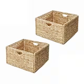 Seville Classics Water Hyacinth Storage Baskets, Hand-Woven 2-Pack WEB168 - The Home Depot | The Home Depot