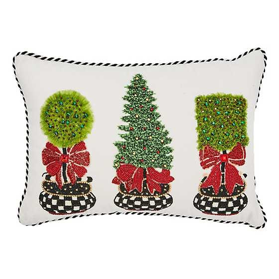 Holiday Topiary Beaded Lumbar Pillow | MacKenzie-Childs