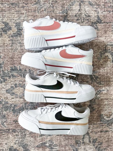 Nike Court legacy lift platform sneakers. Neutral sneakers. Spring sneakers. Travel outfit. Casual outfit. Spring outfit. Athleisure. Shoes are super comfortable for travel + walking but run a smidge big. I suggest sizing down *half a size* like I did + reviews agree!

#LTKshoecrush #LTKfindsunder100 #LTKtravel