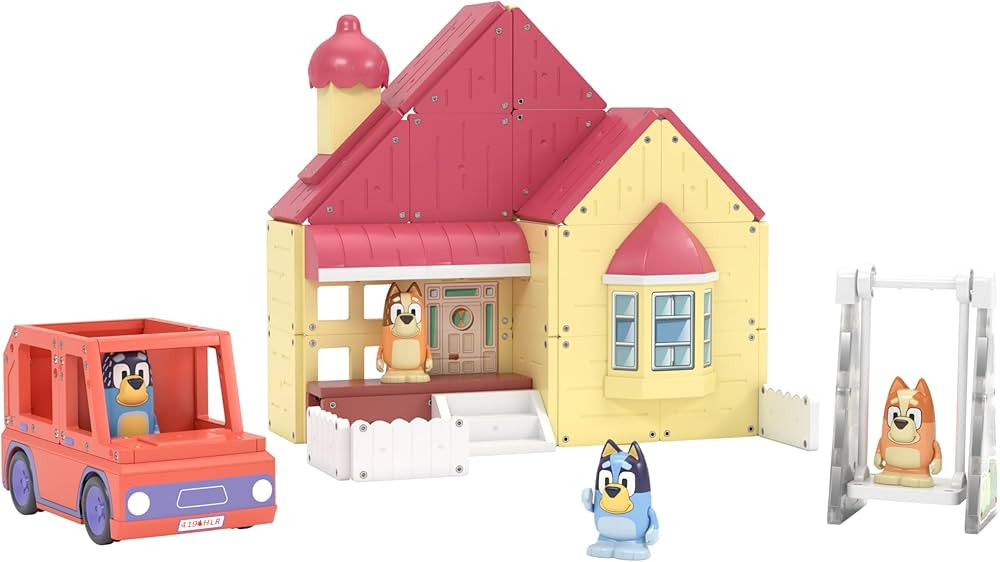 Tile Town Bluey Heeler Home & 4WD Vehicle Magnetic Tiles Construction Building Playset + Family F... | Amazon (US)