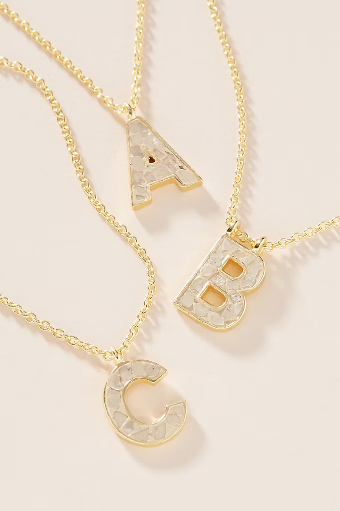 Deco Diamond Monogram Pendant Necklace | Anthropologie (US)