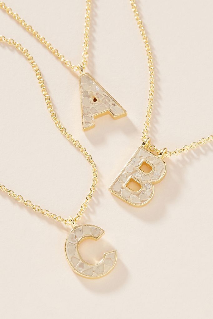 Deco Diamond Monogram Pendant Necklace | Anthropologie (US)