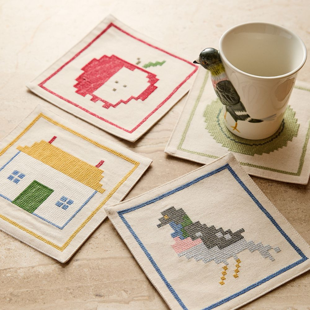 Emma Chamberlain Stitched Cocktail Napkins (Set of 4) | West Elm (US)