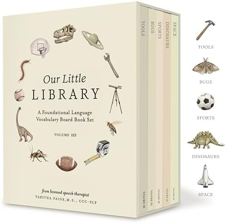 Our Little Library Vol. 3: Dinosaurs, Space, Tools, Bugs, and Sports Board Book Set for Boys & Gi... | Amazon (US)