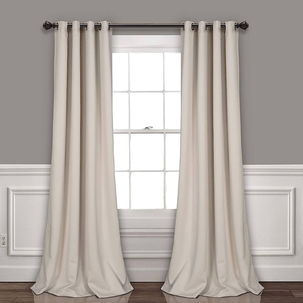 Lush Decor Insulated Grommet Blackout Curtains Panel Pair, 52"W x 108"L, Wheat | Amazon (US)