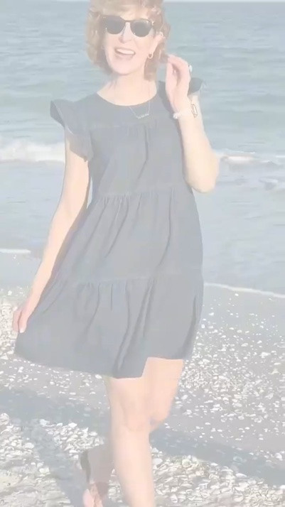 Yep! It's Amazon! This tiered denim dress is such a cute and easy piece for summer! The soft, breathable fabric, feminine flutter sleeves, and three-tier silhouette create a flattering, comfortable fit, while the crew neckline, keyhole back, and pockets add thoughtful details. Dress it up with wedges or keep it casual with sandals for everything from vacation days to everyday outings. I paired it with a classic pair of go-with-everything flip-flops. My treasured grandma name necklace, and my favorite designer dupe earrings.

#LTKootd #LTKSeasonal #LTKOver40