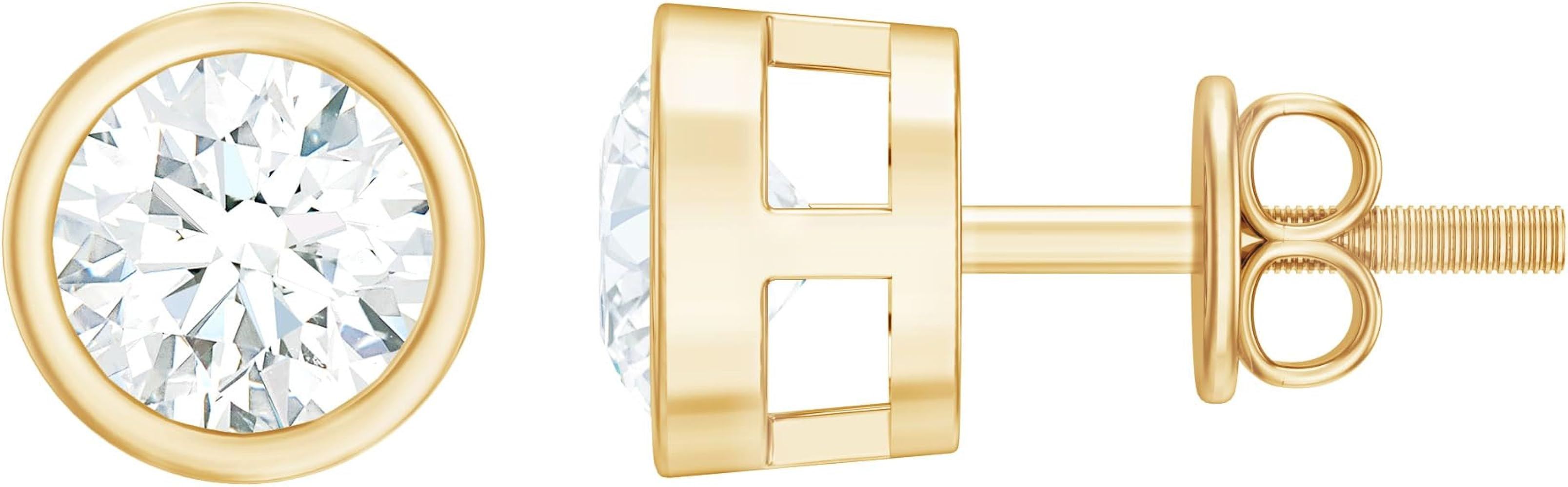 Certified Diamond Solitaire Earrings, Ef-Vs Quality, 5 mm Round Lab Grown Diamond Stud Earrings (... | Amazon (US)