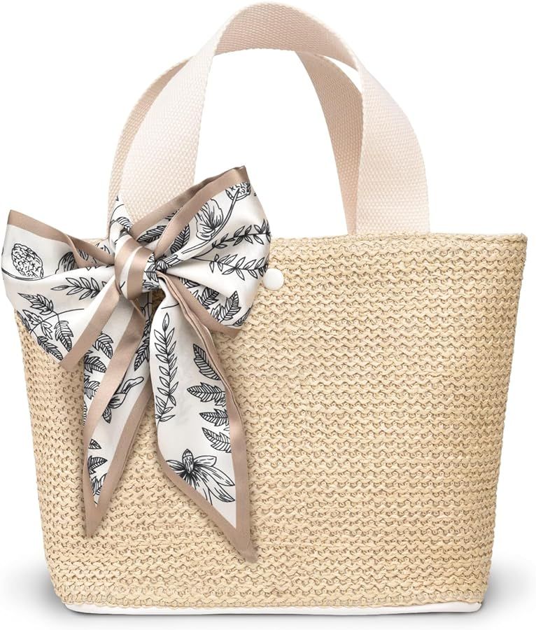 Beach Tote Straw Bag for Women: Handbags Rattan Purse for Summer Travel Vacation Handmade Raffia ... | Amazon (US)