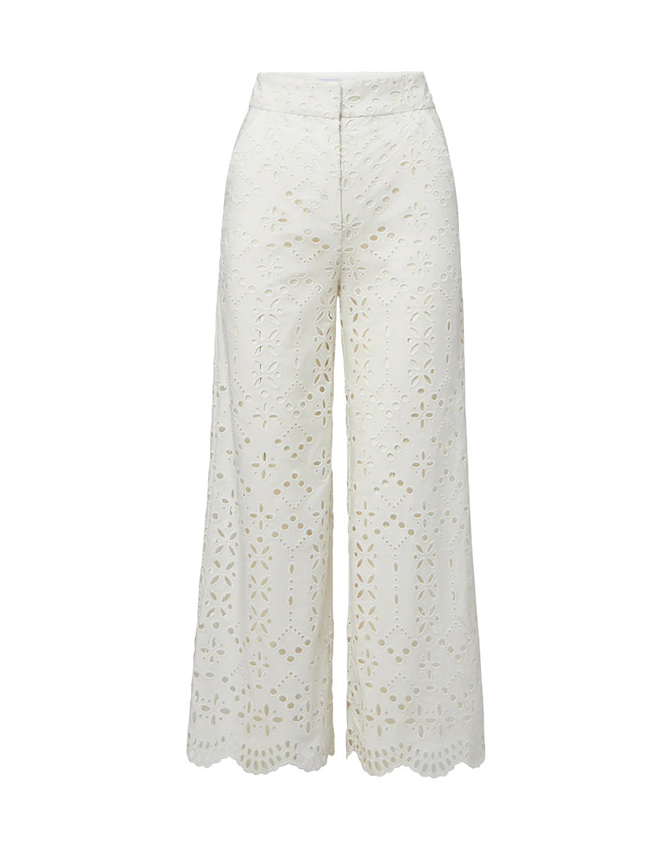 Kemper Cotton Eyelet Pant | Veronica Beard