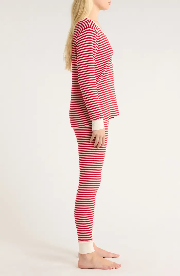 Cotton Blend Waffle Thermal Pajamas | Nordstrom