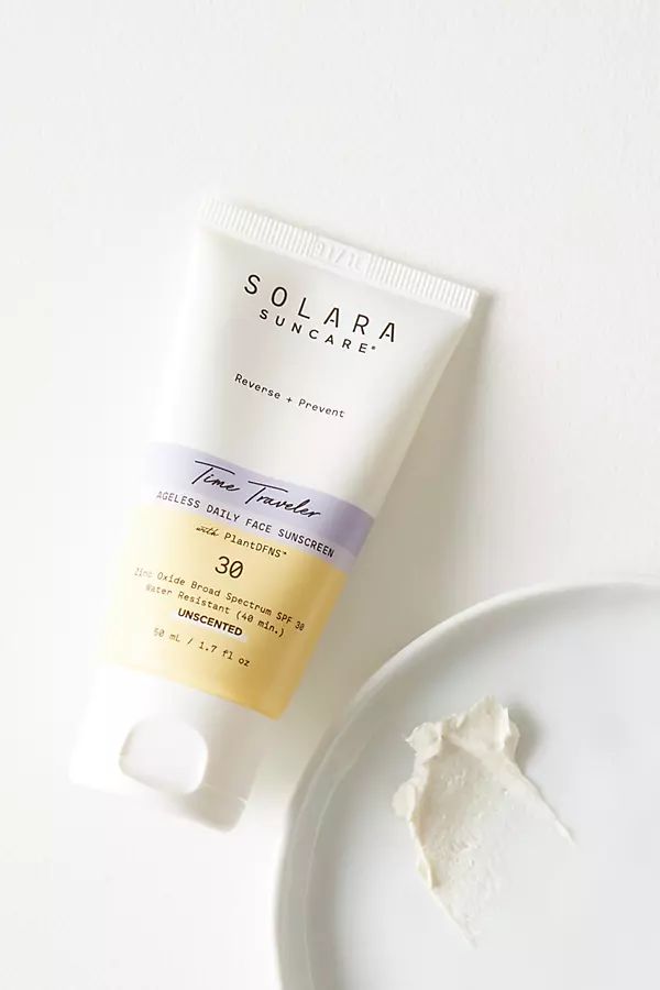 Solara SPF 30 Time Traveler Ageless Daily Face Sunscreen By Solara Suncare in White | Anthropologie (US)