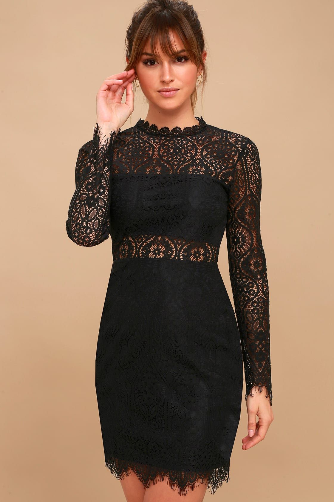 Appetite for Seduction Black Lace Long Sleeve Dress | Lulus (US)