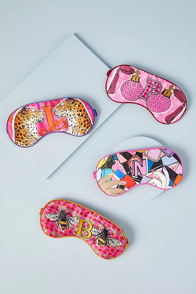 Jessica Russell Flint Monogram Silk Eye Mask | Anthropologie (UK)