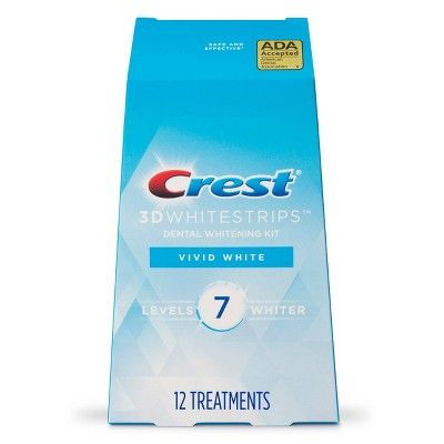Crest 3D Whitestrips Vivid White Teeth Whitening Kit with Hydrogen Peroxide - 12 Treatments | Target