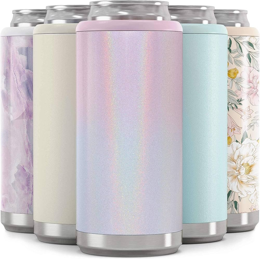 Maars Skinny Can Cooler for Slim Beer & Hard Seltzer | Stainless Steel 12oz Sleeve, Double Wall V... | Amazon (US)