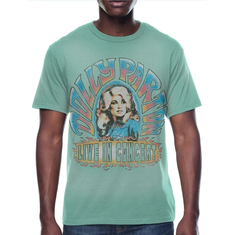 Dolly Parton Men's & Big Men's Mineral Wash Graphic Tee, Sizes XS-3XL | Walmart (US)