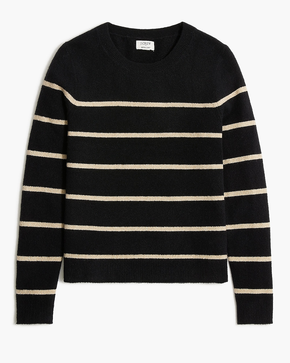 Shimmer striped crewneck in extra-soft yarn | J.Crew Factory