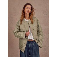 Sage Green Quilted Jacket | Mint Velvet