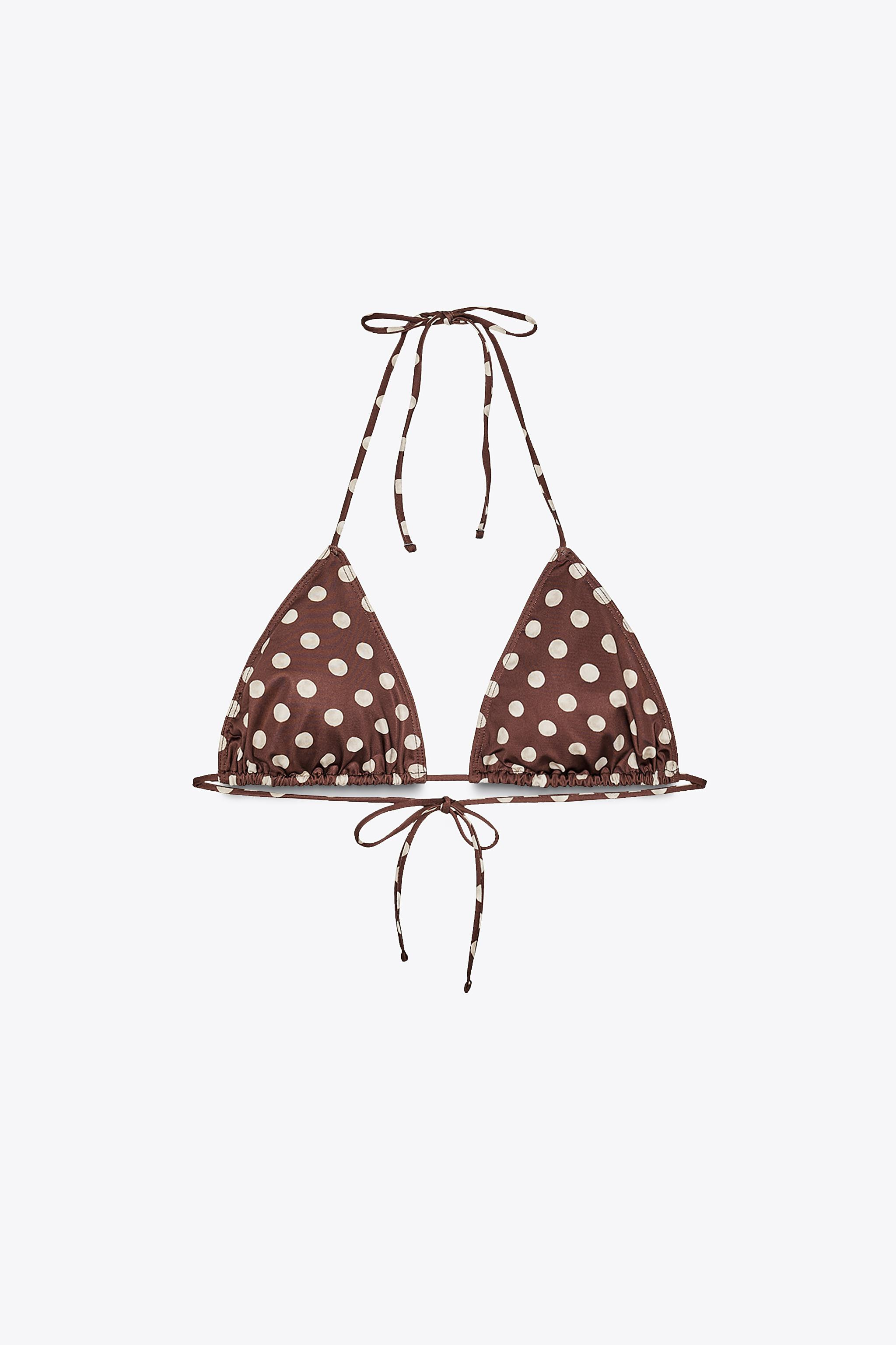 POLKA DOT TRIANGLE BIKINI TOP | Zara US
