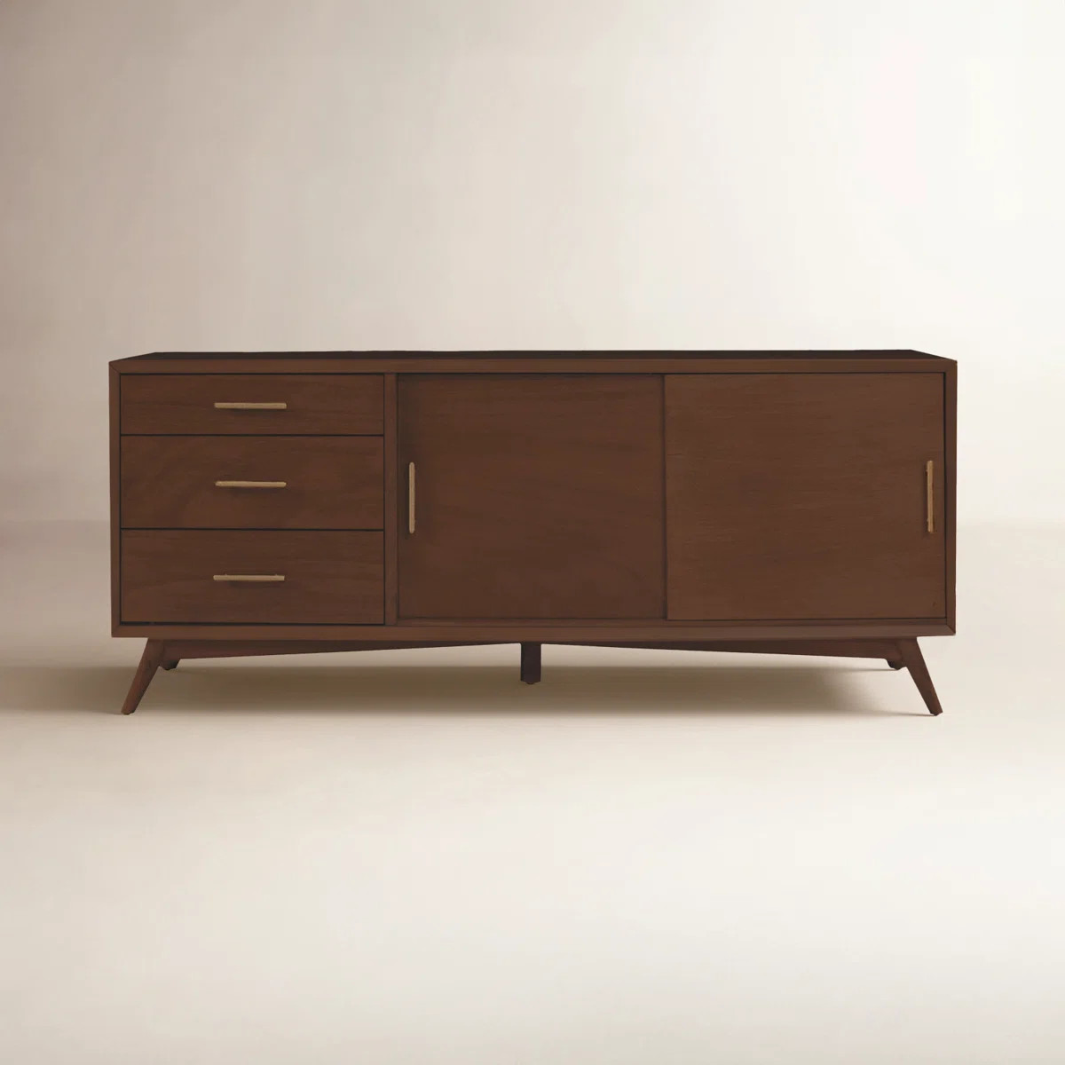 Williams 64" W Solid and Manufactured Wood TV Stand with Adjustable Shelves | Wayfair North America