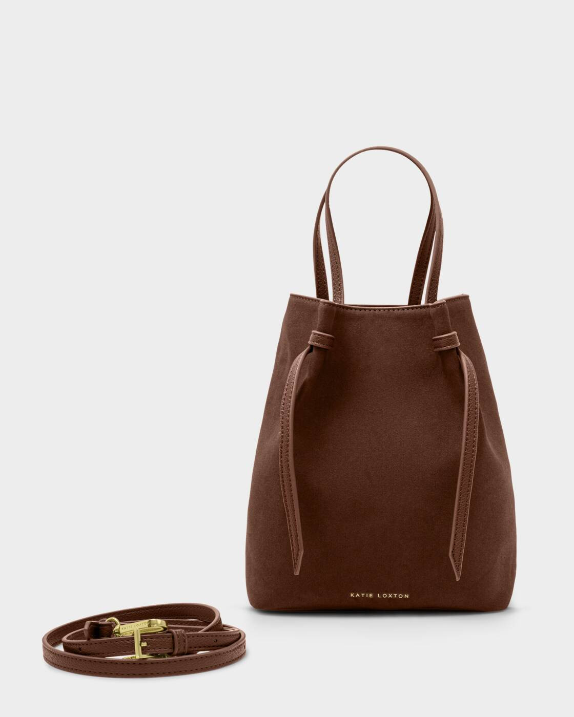 Celina Suedette Bucket Bag in Dark Chocolate | Katie Loxton Ltd. (UK)