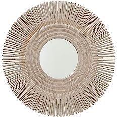 WHW Whole House Worlds Large Modern Sunburst Mirror, White Washed Wood, Brilliant Inset Circular ... | Amazon (US)