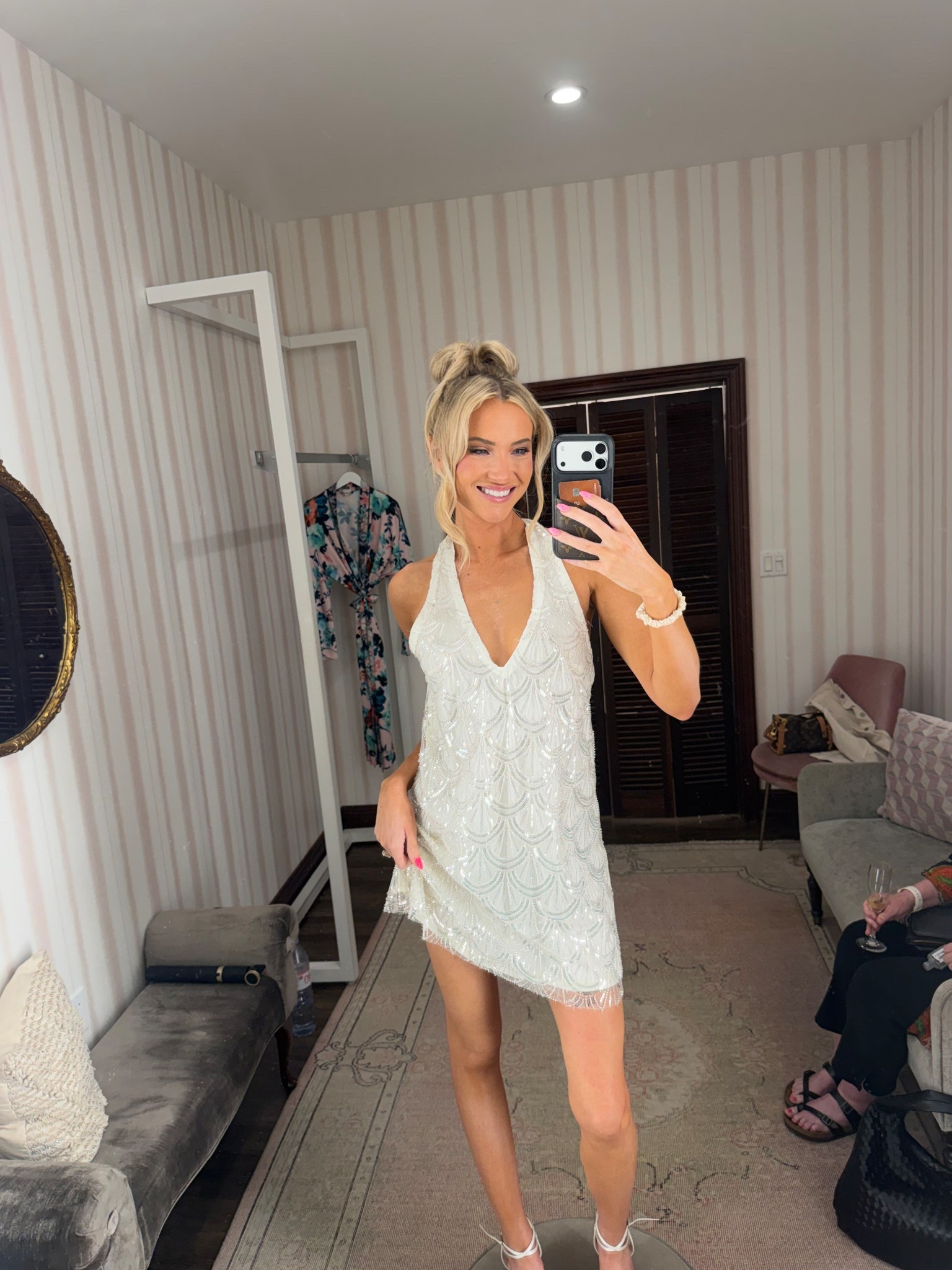 Wedding dress shopping outfit !

White sparkly mini dress | bachelorette dress 

#LTKWedding