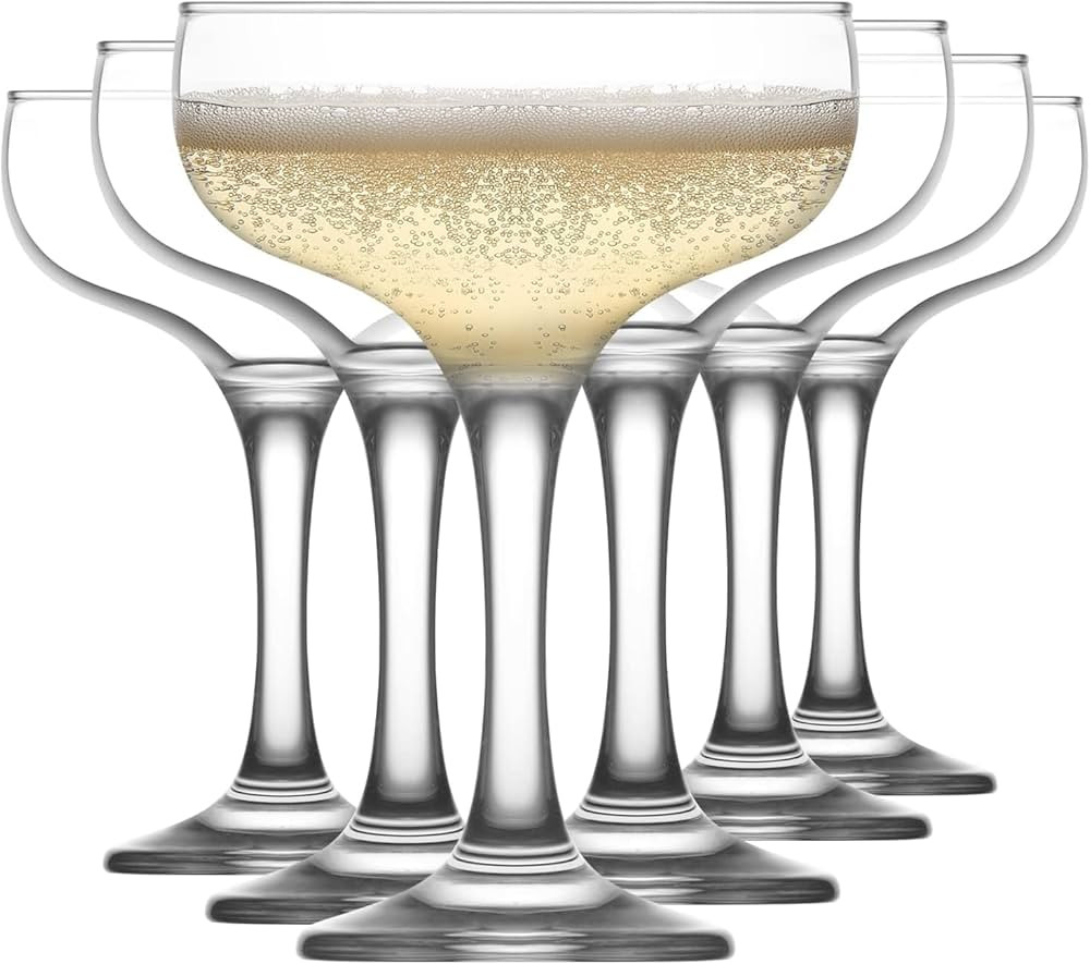 LAV Champagne Coupe Cocktail Glasses Set of 6 - Unique Margarita, Martini, Wine Vintage Glassware... | Amazon (CA)