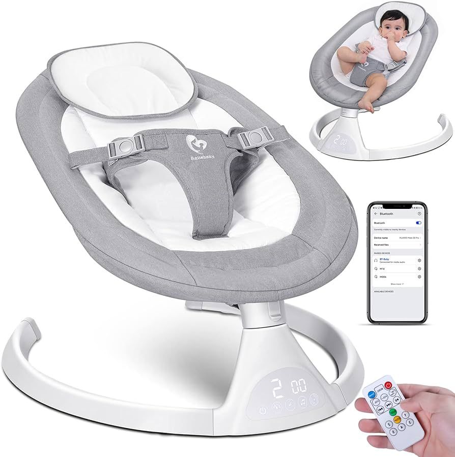 Bellababy Bluetooth Baby Swing for Infants, Compact & Portable, Intelligent Auto-Sensing, 5 Speed... | Amazon (US)