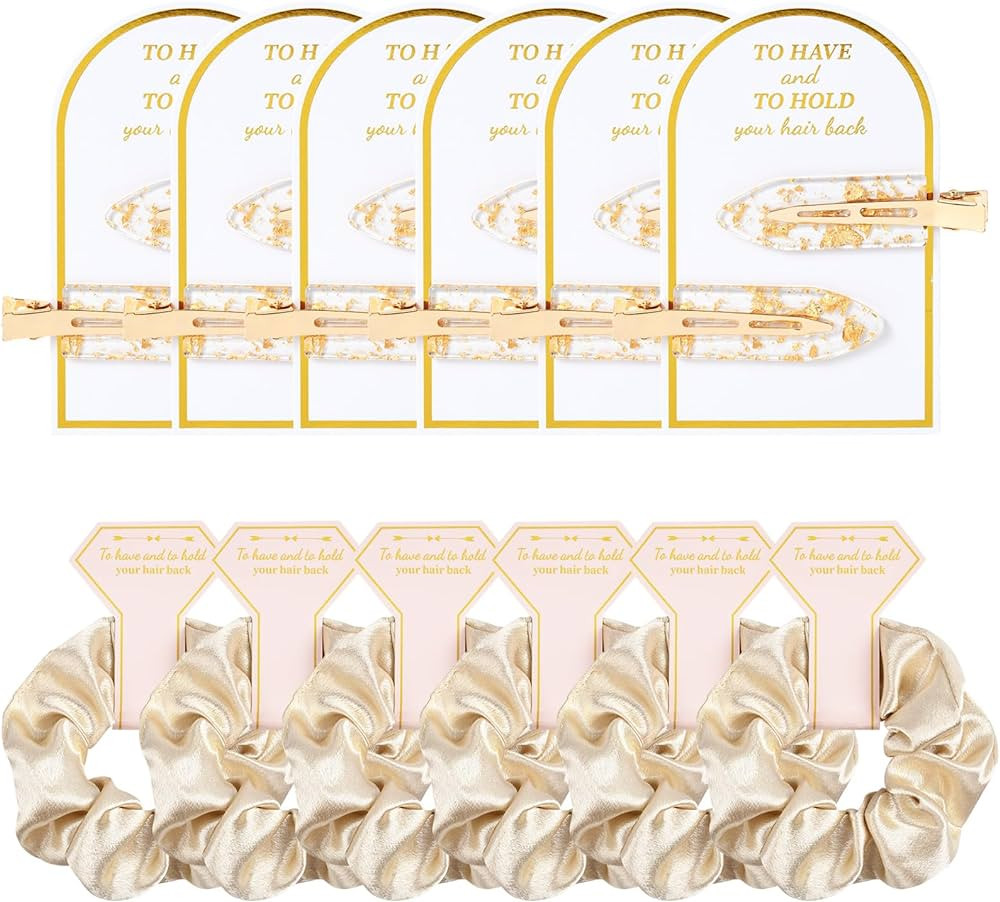 12 PCS Bridesmaid Proposal Gifts Bridesmaid Hair Clips Bridesmaid Scrunchies Bridal Shower Gifts ... | Amazon (US)