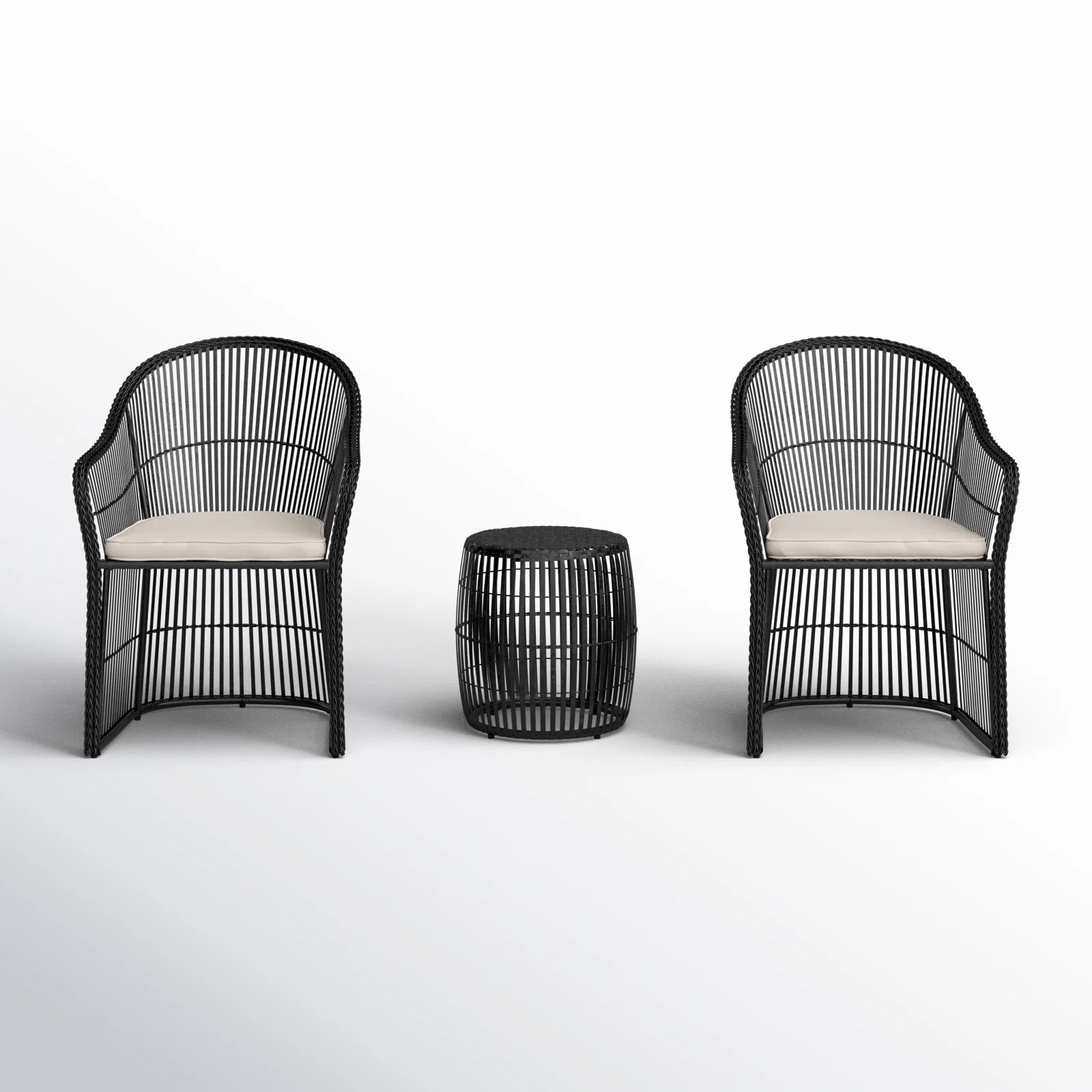 Lustig 3 Piece Rattan Seating Group with Cushions | Wayfair North America