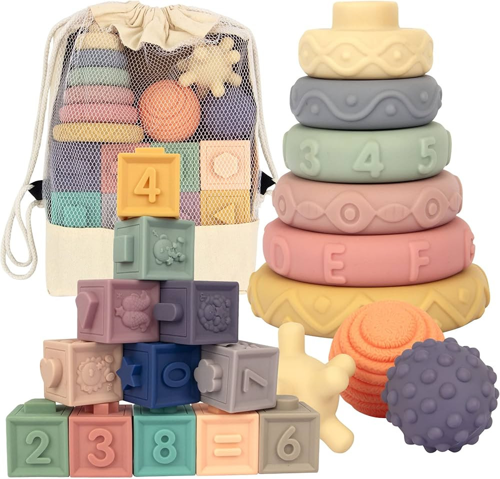 21 juguetes Montessori para bebés, juguetes de dentición para bebés meses, 6 meses o más, tor... | Amazon (US)