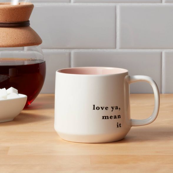 16oz Stoneware Love Ya Mean It Color Splash Mug - Threshold™ | Target