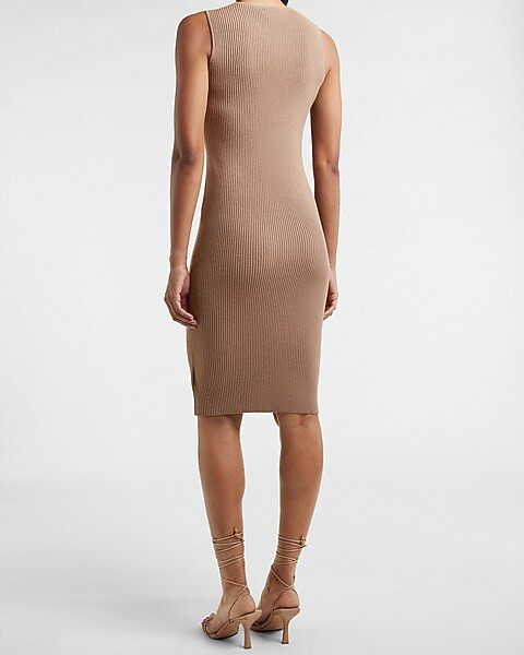 Sleeveless Ribbed Midi Sweater Dress | Express