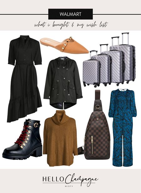 Luggage Travel Set // Asymmetric Ruffled Dress // Jumpsuit // Lightweight Jacket // Checkered Tote Shoulder Bag // Lace Up Boots // Mules // Sweater 

#LTKunder50 #LTKSeasonal #LTKshoecrush