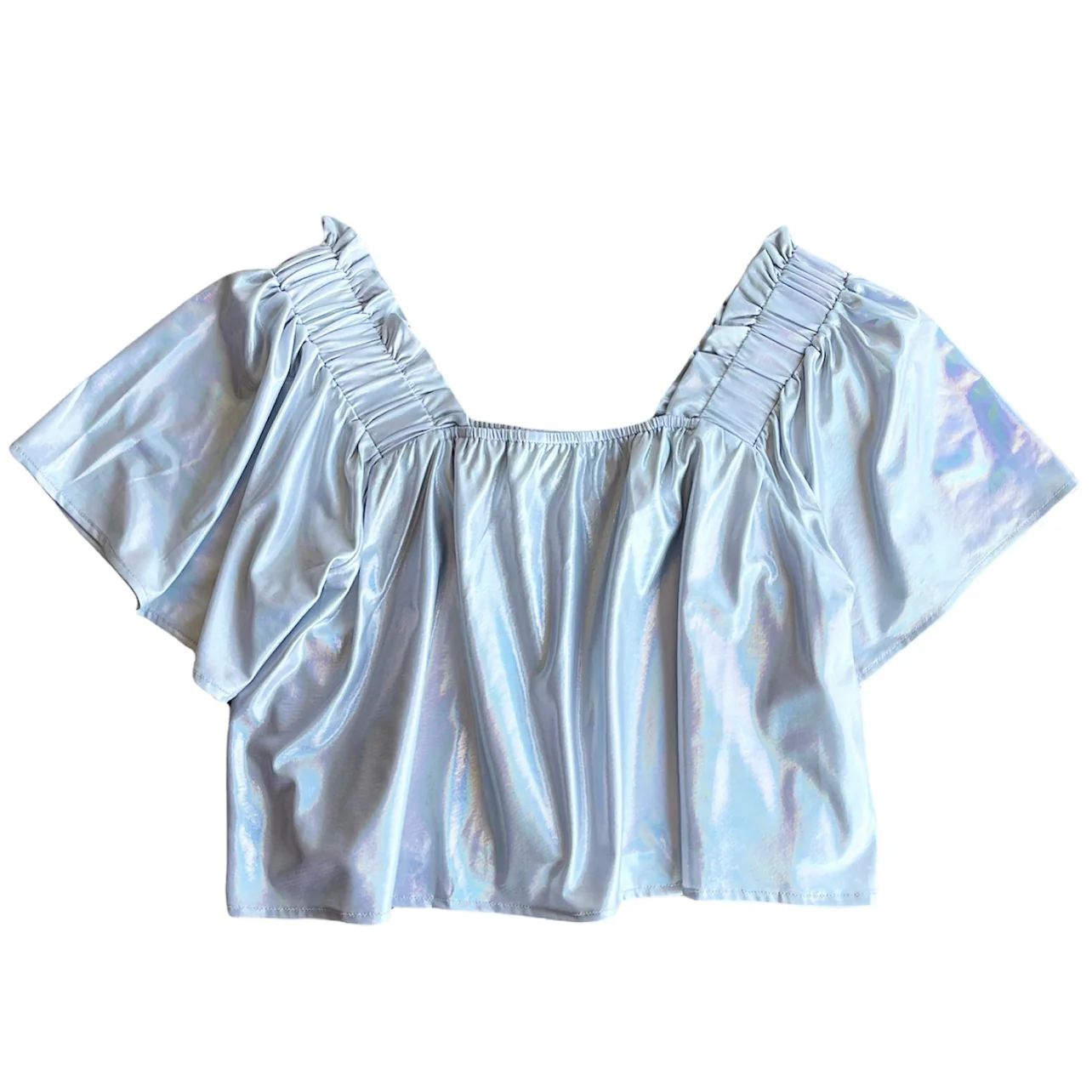 Silver Holographic Flutter Top | Queen of Sparkles