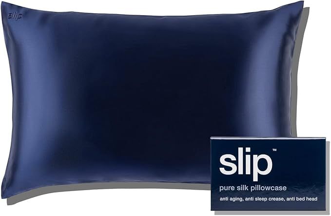 Slip Silk Queen Pillowcase, Navy (20" x 30") - 100% Pure 22 Momme Mulberry Silk Pillowcase - Anti... | Amazon (US)