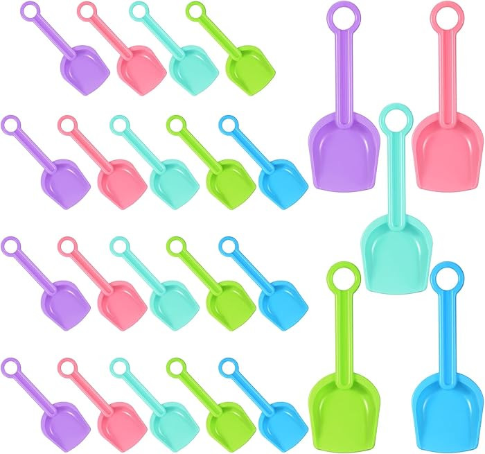 24 Pcs Sand Shovels for Kids, 7.7'' Plastic Beach Shovel Colorful Mini Scoops Bulk Sand Toys for ... | Amazon (US)