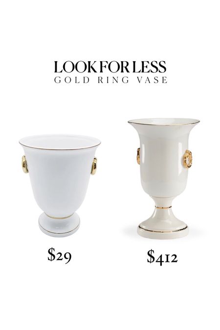 Look for less white and gold ring vase ✨ footed vase, urn vase, white vase, home decor deals designer dupe 

#LTKfindsunder50 #LTKsalealert #LTKhome