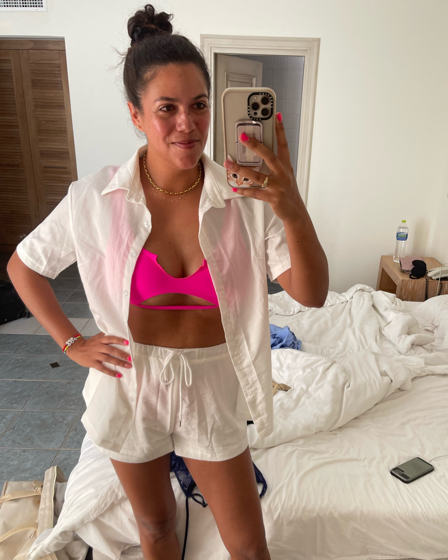 Loved this hot pink bikini with underb00b peekaboo for a boat day, especially with this super chic white set from Amazon! 

Wearing a size 8-10 bikini and size medium shorts set  

#LTKswim #LTKSeasonal #LTKtravel