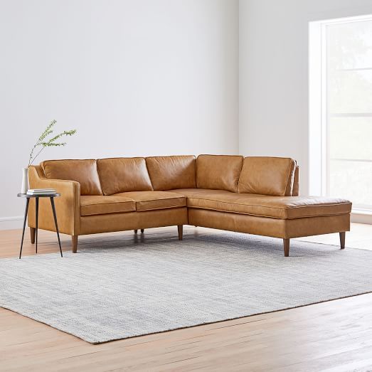 Haven Loft Leather 2-Piece Chaise Sectional | West Elm (US)