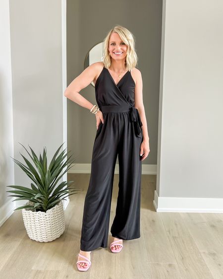 I love this all black jumpsuit! It’s perfect to wear to a casual wedding or a graduation ceremony. 

#LTKfindsunder100 #LTKSeasonal #LTKstyletip