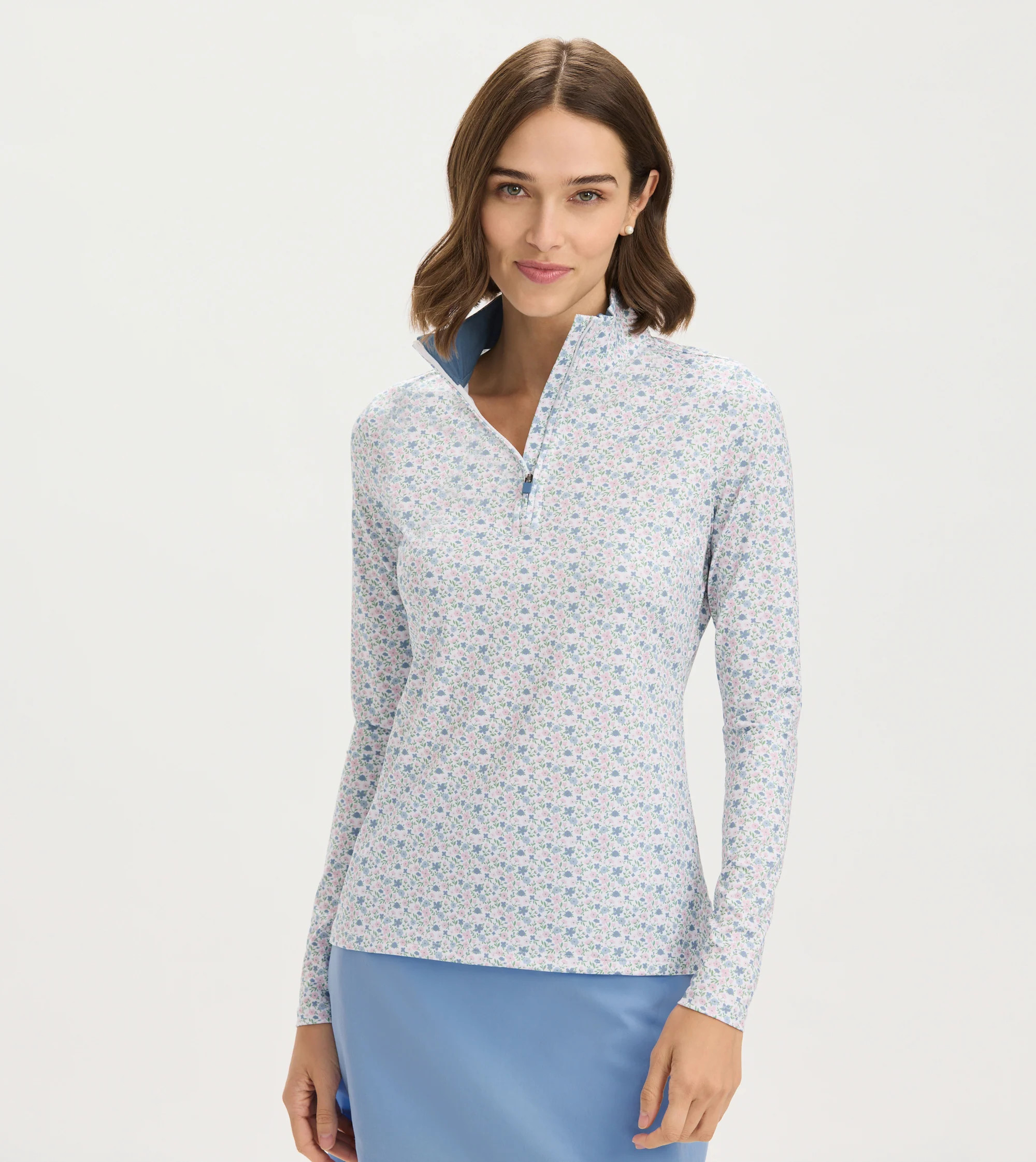 Renwick Mini Floral Print Quarter Zip | Renwick