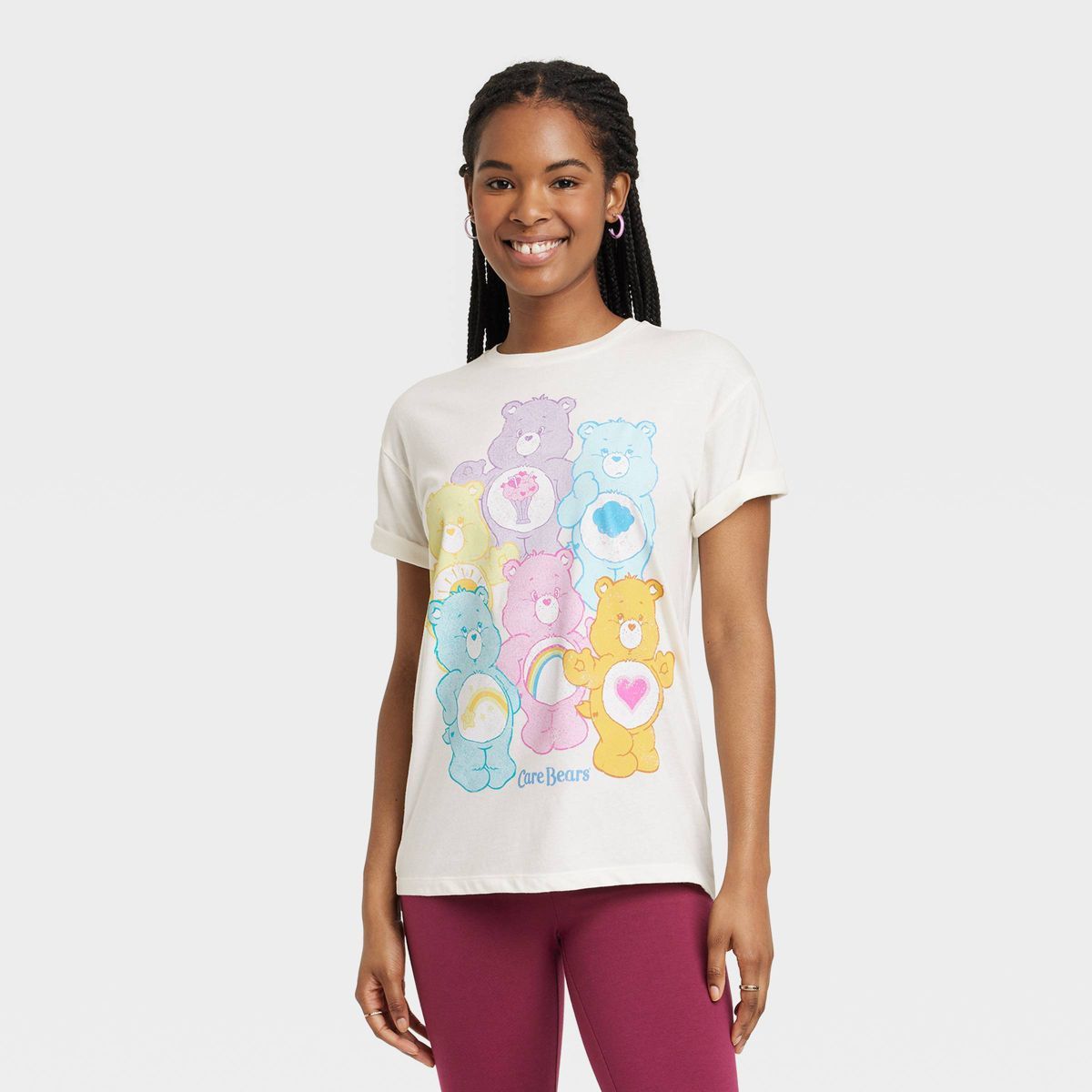 Women's Care Bears Short Sleeve Graphic T-Shirt - Off-White L | Target
